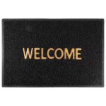MagicHome PVC lábtörlő - Welcome, 60 x 90 cm, fekete