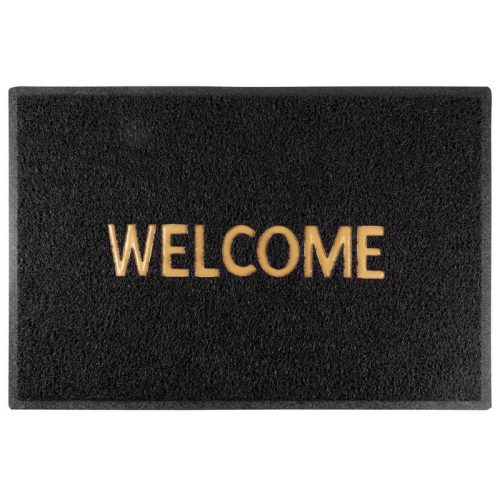 MagicHome PVC lábtörlő - Welcome, 60 x 90 cm, fekete