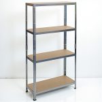 Strend Pro 4 polcos fém/MDF műhelypolc, 180 x 90 x 40 cm, teherbírás: 175 kg/polc