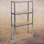 Strend Pro 4 polcos fém/MDF műhelypolc, 180 x 90 x 40 cm, teherbírás: 175 kg/polc