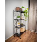 MagicHome 4 polcos összecsukható és mozgatható fém műhelypolc, 127 x 72 x 34 cm, teherbírás: 50 kg/polc