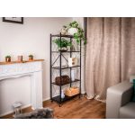 MagicHome 5 polcos összecsukható és mozgatható fém műhelypolc, 163 x 72 x 34 cm, teherbírás: 50 kg/polc