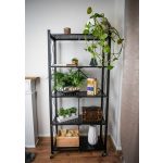 MagicHome 5 polcos összecsukható és mozgatható fém műhelypolc, 163 x 72 x 34 cm, teherbírás: 50 kg/polc