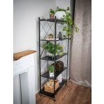 MagicHome 5 polcos összecsukható és mozgatható fém műhelypolc, 163 x 72 x 34 cm, teherbírás: 50 kg/polc