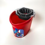 Vödör, Vileda SuperMocio, 10 liter, csavarókosárral, piros, felmosóhoz használható