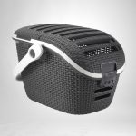 Kisállathordozó táska, Curver, antracit, 38 x 51 x 33 cm, tartós műanyag, rattan hatású, szellőzőnyílások, teherbírás: 10 kg, macskáknak és kutyáknak
