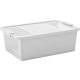 Tárolódoboz, KIS Bi-Box M, fehér, 26 literes, 35 x 55 x 19 cm, egymásra rakható, műanyag, fedeles, szögletes