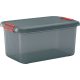 Tárolódoboz, KIS K Latch L, szürke, 39 x 59 x 28 cm, egymásra rakható, műanyag, fedeles, szögletes