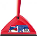 Lapát, Vileda Flexi 2 az 1-ben, 80 cm, piros-szürke, ergonomikus kialakítással, gumi peremmel, összecsukható és akasztható, helytakarékos