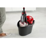 Felmosó szett, Vileda Ultramax XL One Size, piros-szürke, vödörrel és kosárral, 20%-kal hosszabb fejjel, kemény padlóhoz, 60 °C-on mosható