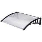 Műanyag előtető, Strend Pro DIY501, 100 x 80 cm, fekete, polikarbonát tetőpanel, alumínium erősítőrúd, egymás mellé illeszthető