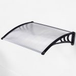 Műanyag előtető, Strend Pro DIY501, 100 x 80 cm, fekete, polikarbonát tetőpanel, alumínium erősítőrúd, egymás mellé illeszthető