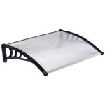 Műanyag előtető, Strend Pro DIY501, 120 x 80 cm, fekete, polikarbonát tetőpanel, alumínium erősítőrúd, egymás mellé illeszthető