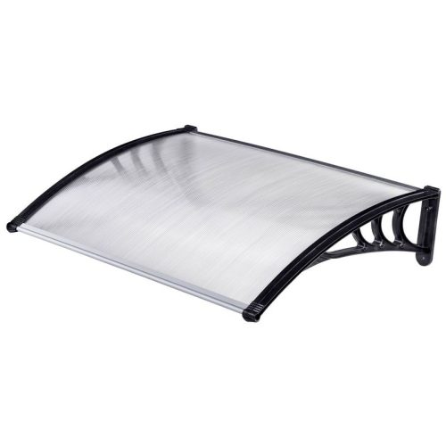 Műanyag előtető, Strend Pro DIY501, 120 x 100 cm, fekete, polikarbonát tetőpanel, alumínium erősítőrúd, egymás mellé illeszthető