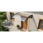 Műanyag előtető, Strend Pro DIY501, 120 x 100 cm, fekete, polikarbonát tetőpanel, alumínium erősítőrúd, egymás mellé illeszthető