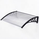 Műanyag előtető, Strend Pro DIY501, 120 x 100 cm, fekete, polikarbonát tetőpanel, alumínium erősítőrúd, egymás mellé illeszthető