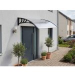 Műanyag előtető, Strend Pro DIY501, 150 x 100 cm, fekete, polikarbonát tetőpanel, alumínium erősítőrúd, egymás mellé illeszthető