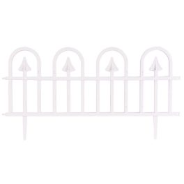   Mini díszkerítés, Strend Pro Garden Gardens F709, fehér, 61 x 32 cm, műanyag, kovácsoltvas hatású, összekapcsolható, leszúrható, 4 db/csomag