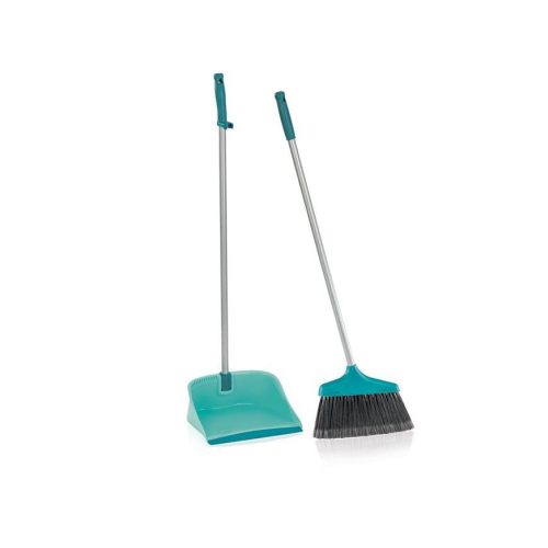 Seprűkészlet, Leifheit 41404 , 90 cm, szürke-kék, összecsukható kivitelben, gumírozott lapáttal és lágy sörtékkel