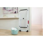 Vileda Extra ruhaszárító, 20 méter szárítási terület, fehér, X-alakú vázzal, lehajtható kiegészítővel, kerekekkel és biztonsági zárral