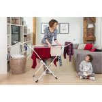 Vileda Universal ruhaszárító, 18 méter szárítási terület, fehér, X-alakú vázzal, kinyitható szárnyakkal, keskeny és összecsukható kialakítással