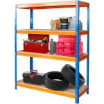 Strend Pro 4 polcos fém műhelypolc, 180 x 180 x 60 cm, teherbírás: 600 kg/polc