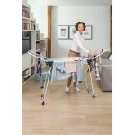 Vileda King ruhaszárító, 20 méter szárítási terület, fehér, extra vastag huzalokkal, stabil acél-alumínium vázzal, dőlésálló kialakítással