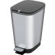 Szemeteskuka, KIS Chic Bin M Steel, 35 l, szürke, 40,5 x 26,5 x 45 cm, pedálos