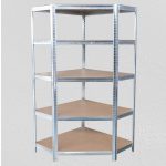 Strend Pro 5 polcos fém/MDF sarok műhelypolc, 180 x 90 x 40 cm, teherbírás: 150 kg/polc