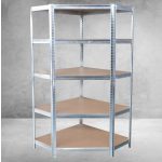 Strend Pro 5 polcos fém/MDF sarok műhelypolc, 180 x 90 x 40 cm, teherbírás: 150 kg/polc