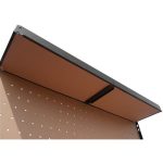 Munkapad, Strend Pro Racks DWB60, fekete, 120 x 60 x 150 cm, polccal, fiókkal, perforált fallal, 230 kg teherbírás, könnyen összeszerelhető