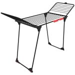 Vileda King Ultimate ruhaszárító, 20 méter szárítási terület, fekete, extra vastag huzalokkal, stabil acél-alumínium vázzal, dőlésálló kialakítással