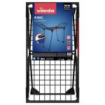 Vileda King Ultimate ruhaszárító, 20 méter szárítási terület, fekete, extra vastag huzalokkal, stabil acél-alumínium vázzal, dőlésálló kialakítással