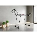 Vileda King Ultimate ruhaszárító, 20 méter szárítási terület, fekete, extra vastag huzalokkal, stabil acél-alumínium vázzal, dőlésálló kialakítással