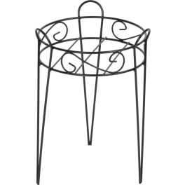   Virágtartó állvány, Strend Pro Garden, fekete, átmérő: 27 cm, magasság: 39 cm, acél, kerek