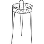 Virágtartó állvány, Strend Pro Garden, fekete, átmérő: 27 cm, magasság: 53 cm, acél, kerek