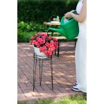 Virágtartó állvány, Strend Pro Garden, fekete, átmérő: 27 cm, magasság: 53 cm, acél, kerek