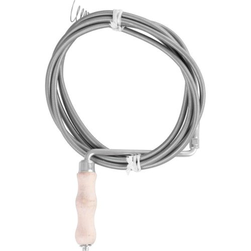 KPZ spirál, lefolyótisztító, 20 m, 2,50 / 11,20 mm, fém, fa fogantyúval és éles rugóvéggel