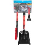 Autós hó- és jégeltávolító készlet, Strend Pro Prémium, 3 db, teleszkópos lapát 79–99 cm, jégkaparó és hóseprű, EVA hab markolat, alumínium nyél