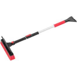   Jégkaparó seprűvel, Strend Pro Prémium, fekete-piros, 2 az 1-ben, 26 cm, 90–130 cm, teleszkópos, puha fogantyú, alumínium és műanyag