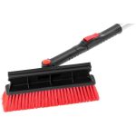 Jégkaparó seprűvel, Strend Pro Prémium, fekete-piros, 2 az 1-ben, 26 cm, 90–130 cm, teleszkópos, puha fogantyú, alumínium és műanyag