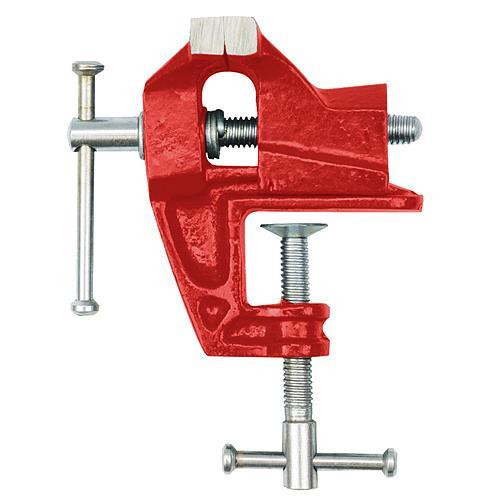 Asztali lakatos satu, Strend Pro TV505, piros, maximum 30 mm nyílás, 52 mm szélesség, öntvény ház, parafa pofák, orsós, T markolatos rögzítés, GS minősítés