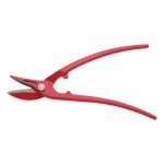 Lemezvágó olló, Rostex 2344, piros, 250 mm, acél test, acél penge, fémlemezhez, maximum 10 mm átmérő