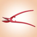 Lemezvágó olló, Rostex 2344, piros, 250 mm, acél test, acél penge, fémlemezhez, maximum 10 mm átmérő