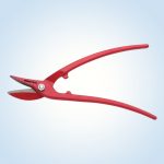 Lemezvágó olló, Rostex 2344, piros, 250 mm, acél test, acél penge, fémlemezhez, maximum 10 mm átmérő