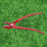 Lemezvágó olló, Rostex 2344, piros, 250 mm, acél test, acél penge, fémlemezhez, maximum 10 mm átmérő