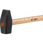 Lakatoskalapács, Strend Pro HM131, fekete, 5000 g, fa nyél, acél fej, DIN 1042, lapos/hegyes