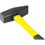 Lakatoskalapács, Strend Pro HM111, sárga/fekete, 1500 g, üvegszálas nyél, acél fej, DIN 1041, TUV/GS minősítés, lapos/hegyes