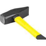 Lakatoskalapács, Strend Pro HM111, sárga/fekete, 2000 g, üvegszálas nyél, acél fej, DIN 1041, TUV/GS minősítés, lapos/hegyes
