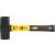 Lakatoskalapács, Strend Pro HS0524, sárga/fekete, 2000 g, üvegszálas nyél, acél fej, DIN 6475, lapos/lapos